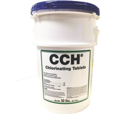 CCH Products 50 lbs. Calcium Hypochlorite Chlorinating Tablets 68% - 23216