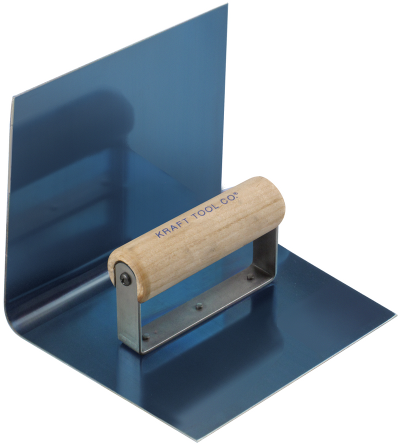 Kraft 7"x6"x6" 1/2" R Blue Crucible Steel Inside Step Tool w/ Wood Handle - CF762
