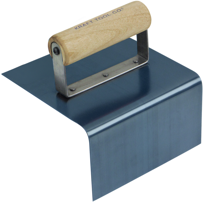 Kraft 6"x6"x3-1/2" 3/4" R Blue Crucible Steel Outside Step Tool w/ Wood Handle - CF770