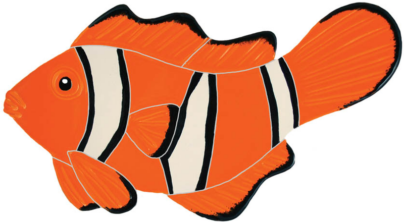 Artistry in Mosaics 5"x8" Orange Clown Fish  Designed Mosaic - CFIORALS