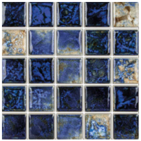 National Pool Tile 1"x1" Blue Baroque Stone Tile - CVKBQS111