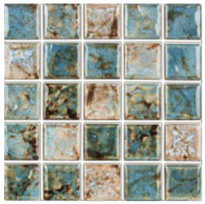 National Pool Tile 1"x1" Turquoise Baroque Stone - CVKBQS113