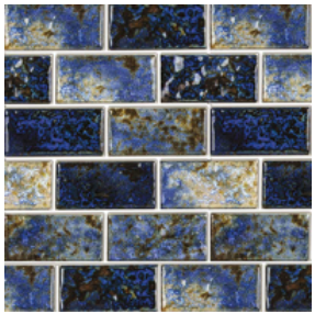 National Pool Tile 1"x2" Blue Baroque Stone Tile - CVKBQS121