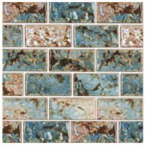 National Pool Tile 1"x2" Turquoise Baroque Stone Tile - CVKBQS123