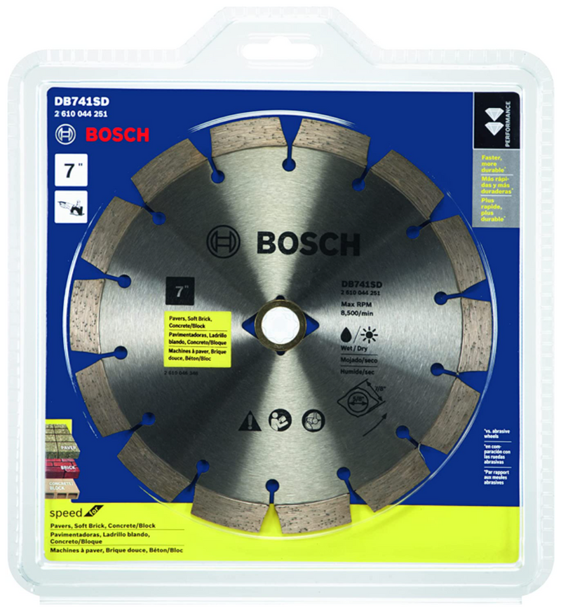 Bosch 7" Segmented Rim Diamond Blade w/ Diamond Knock-Out - DB741SD
