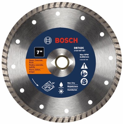 Bosch 7" Premium Turbo Rim Diamond Blade for Smooth Cuts - DB742C
