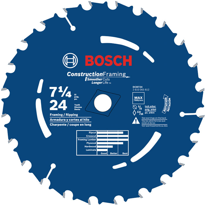 Bosch 7-1/4" 24 Tooth Daredevil™ Portable Saw Blade Framing - DCB724