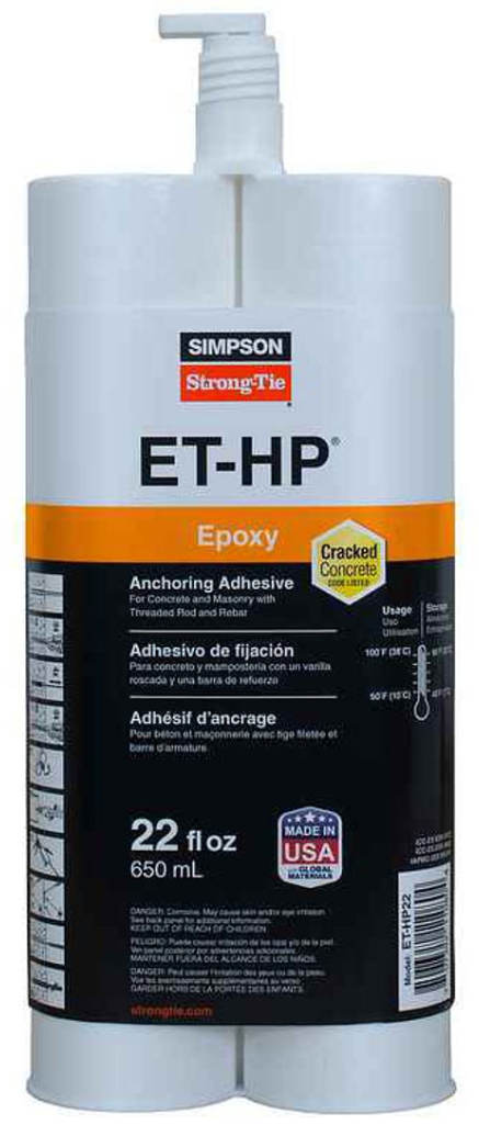 Simpson 22 oz. Epoxy Adhesive w/ Nozzle and Extension - ET-HP22-N