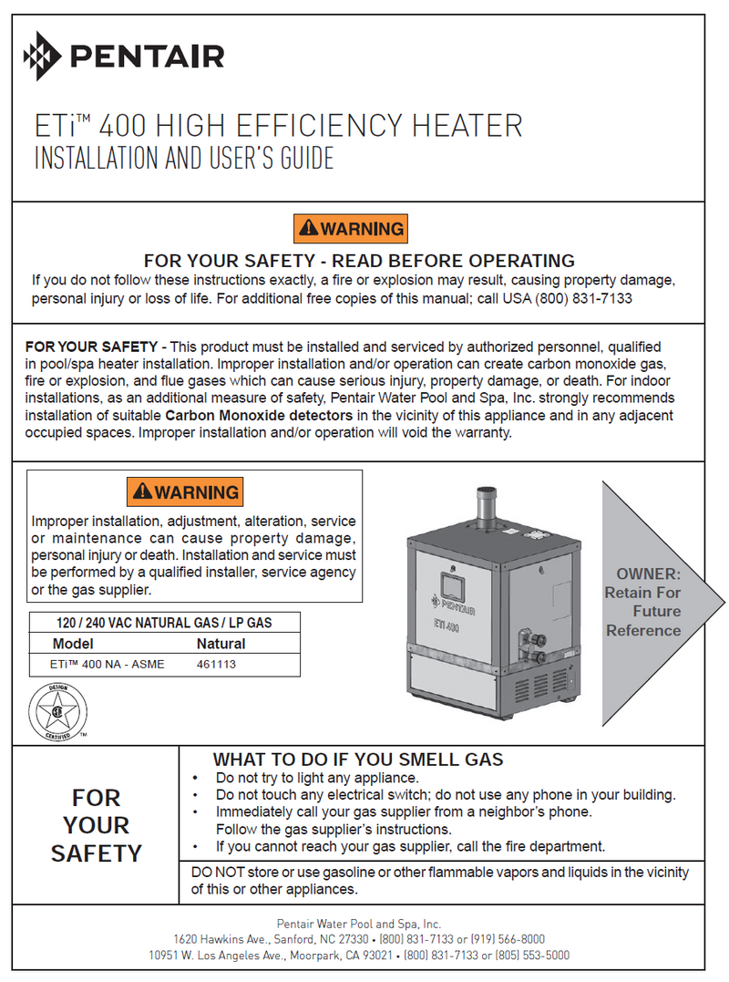 ETI400 400K BTU NG IID ASME 96% EE Pool Heater PUR-15-2001 Installation Manual