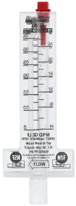 Blue White Industries 6" Horizontal Flow Pipe Flowmeter - F-30600P