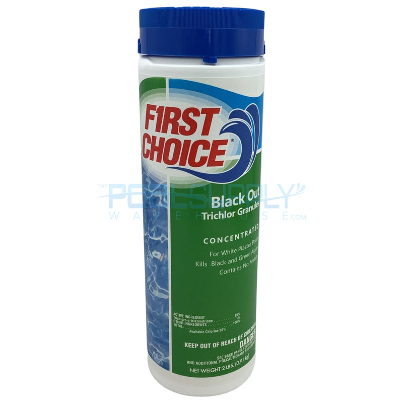 First Choice Black Out Trichlor Granules 2 Lb - The Pool Supply Warehouse