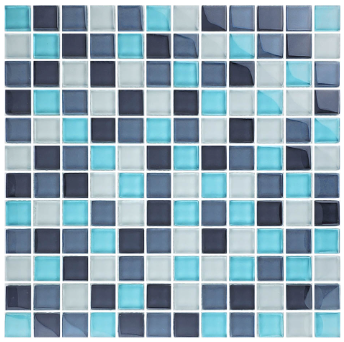 Artistry in Mosaics 1 Sq-Ft. Aqua Blend Design Tile - GC82323T2