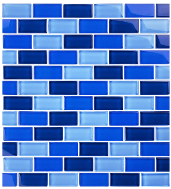 Artistry in Mosaics 1 Sq-Ft. Cobalt Blue Blend Design Tile - GC82348B2
