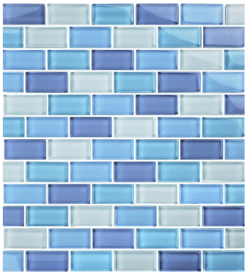 Artistry in Mosaics 1 Sq-Ft. Turquoise Cobalt Blue Blend Design Tile - GC82348B3