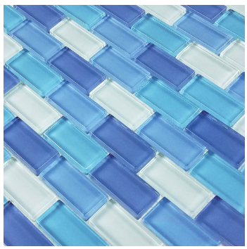 Artistry in Mosaics 1 Sq-Ft. Turquoise Cobalt Blue Blend Design Tile - GC82348B3