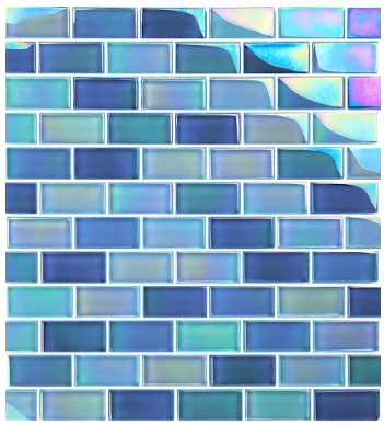 Artistry in Mosaics 1 Sq-Ft. Sky Blue Blend Design Tile - GC82348B8