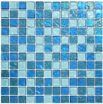 Artistry in Mosaics 1 Sq-Ft. Blue Blend Glass Mosaic Tile - GG82323B18
