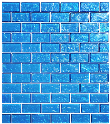 Artistry in Mosaics 1 Sq-Ft. Blue Brick Blend Design Tile - GG82348B17