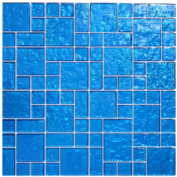 Artistry in Mosaics 1 Sq-Ft. Blue Mixed Glass Mosaic Tile - GG8M2348B17