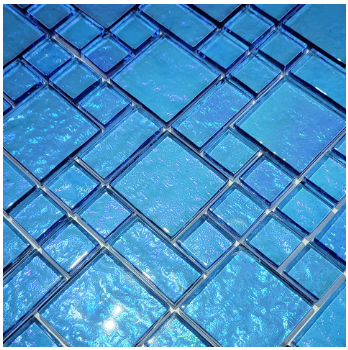 Artistry in Mosaics 1 Sq-Ft. Blue Mixed Glass Mosaic Tile - GG8M2348B17