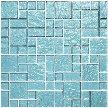 Artistry in Mosaics 1 Sq-Ft. Aquamarine Mixed Glass Mosaic Tile - GG8M2348T9