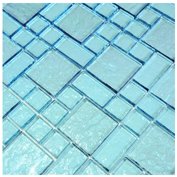 Artistry in Mosaics 1 Sq-Ft. Aquamarine Mixed Glass Mosaic Tile - GG8M2348T9