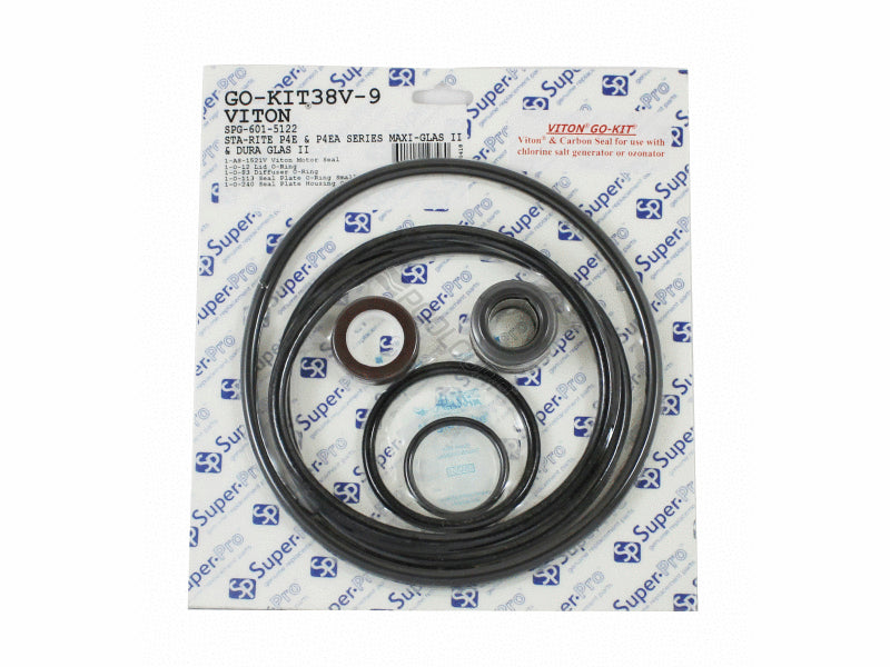 Super-Pro Viton Gasket & O-Ring Kit 38 for Maxi-Glas II & Dura-Glas II Pumps - GO-KIT38V-9 - The Pool Supply Warehouse