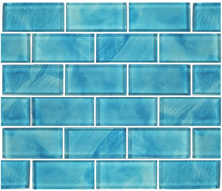 Artistry in Mosaics 1 Sq-Ft. Stratus Aqua Glass Mosaic Tile - GS84896T7