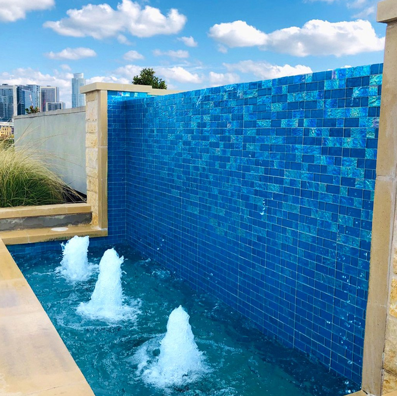 Artistry in Mosaics 1 Sq-Ft. Azure Blend Design Tile - GT8M4896B12