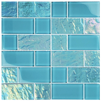 Artistry in Mosaics 1 Sq-Ft. Turquoise Blend Design Tile - GT8M4896T4