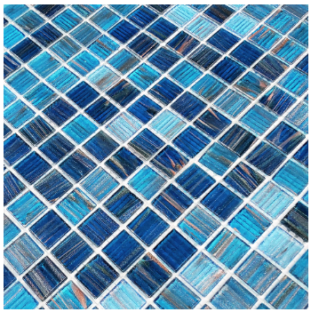 Artistry in Mosaics 1 Sq-Ft. Blue Copper Blend Design - GV42020B7