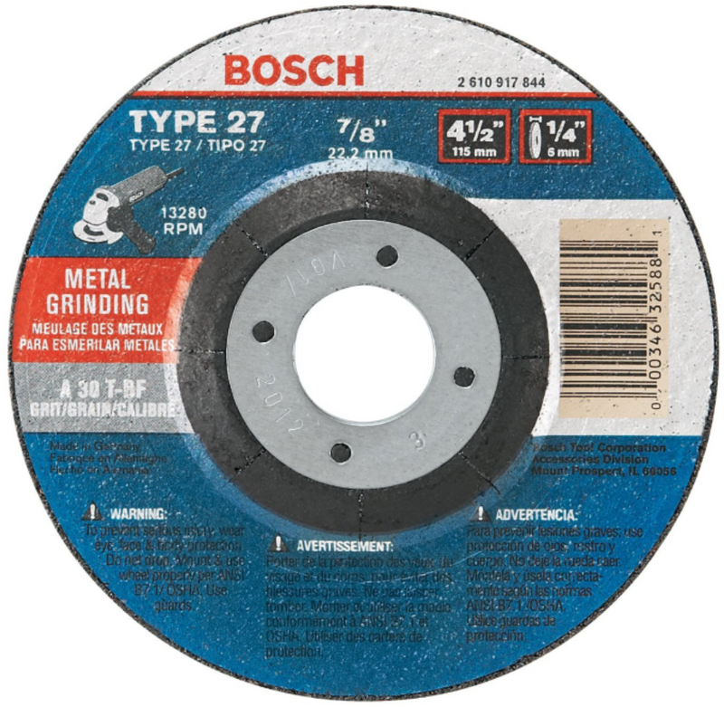 Bosch 4-1/2" 30 Grit Grinding Abrasive Wheel - GW27M450