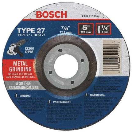 Bosch 5x1/4" 30 Grit Grinding Abrasive Wheel - GW27M500