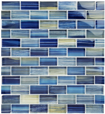 Artistry in Mosaics 1 Sq-Ft. Blue Blend Design Tile - GW82348B10