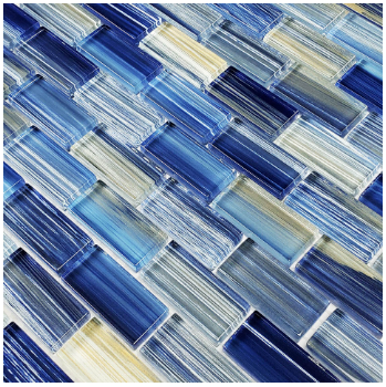 Artistry in Mosaics 1 Sq-Ft. Blue Blend Design Tile - GW82348B10