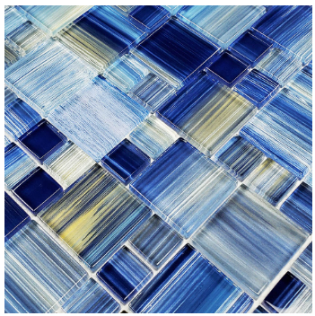 Artistry in Mosaics 1 Sq-Ft. Blue Blend Design Tile - GW8M2348B10