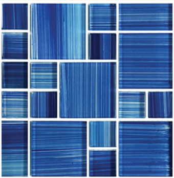 Artistry in Mosaics 1 Sq-Ft. Caribbean Blue Blend Design Tile - GW8M2348B11