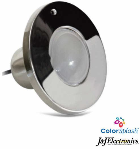 J&J Electronics 7W 12V Color Splash® In-Ground RGB LED Spa Light w/ 100' Cord - LPL-S2C-12-100-P