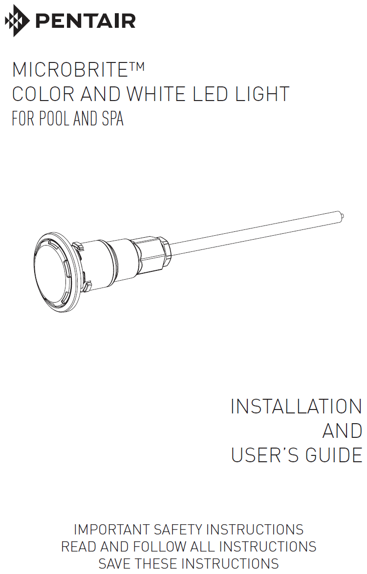 MicroBrite Color LED Light 12V 100' 1.5 - 620425 Installation Manual