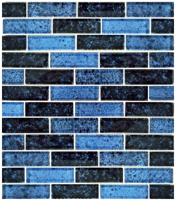 Artistry in Mosaics 1 Sq-Ft. Azure Black Glass Mosaic Tile - NF613B21