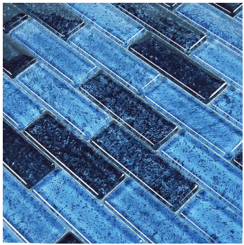 Artistry in Mosaics 1 Sq-Ft. Azure Black Glass Mosaic Tile - NF613B21