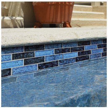 Artistry in Mosaics 1 Sq-Ft. Azure Black Glass Mosaic Tile - NF613B21