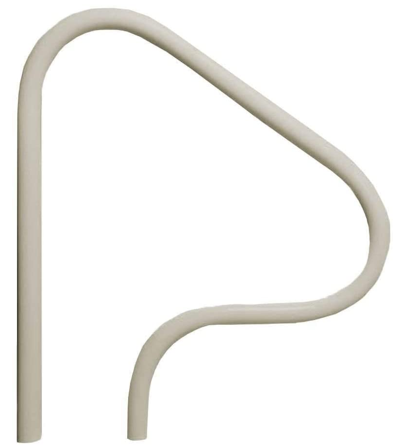 Saftron Beige 3-Bend Return to Deck Figure-4 Hand Rail - P-326-RTD-B - The Pool Supply Warehouse