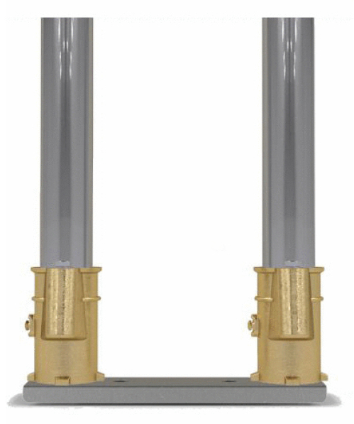 Permacast 4" Channels with Hanover Socket, 8" Center, Bronze - PC-4008-BC