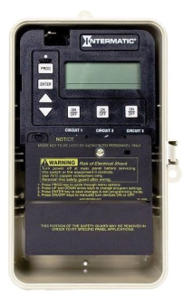 Intermatic 120/240V 3-Circuit Digital Time Clock in Plastic Outdoor Enclosure - PE153P