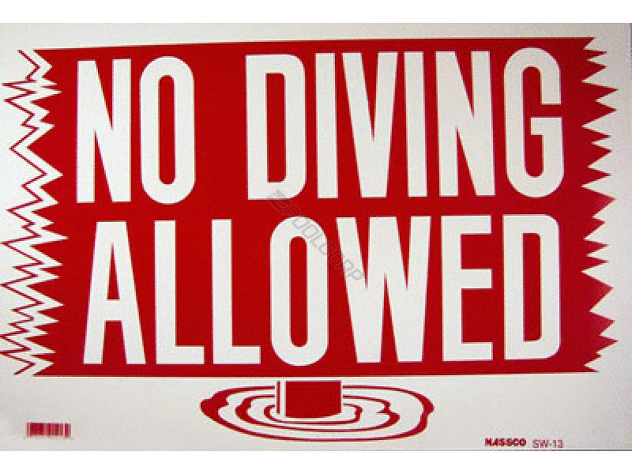 PoolStyle No Diving Allowed Sign 12"x18" - PS232 - The Pool Supply Warehouse