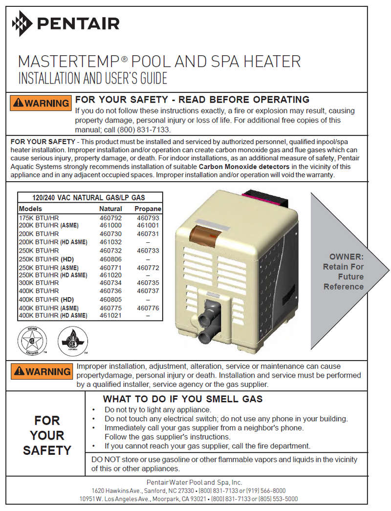 Pentair MasterTemp Heater Installation Manual