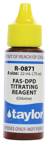 Taylor 3/4 oz. Titrating Reagent (Chlorine), Clear - R-0871-A-24
