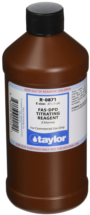 Taylor 16 oz. Titrating Reagent (Chlorine), Clear - R-0871-E