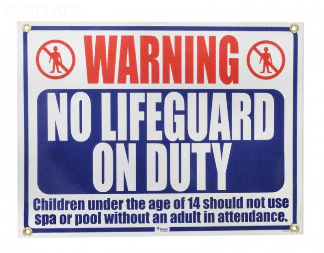 Pentair No Lifeguard on Duty Sign (4 in. Letters)-The Pool Supply Warehouse